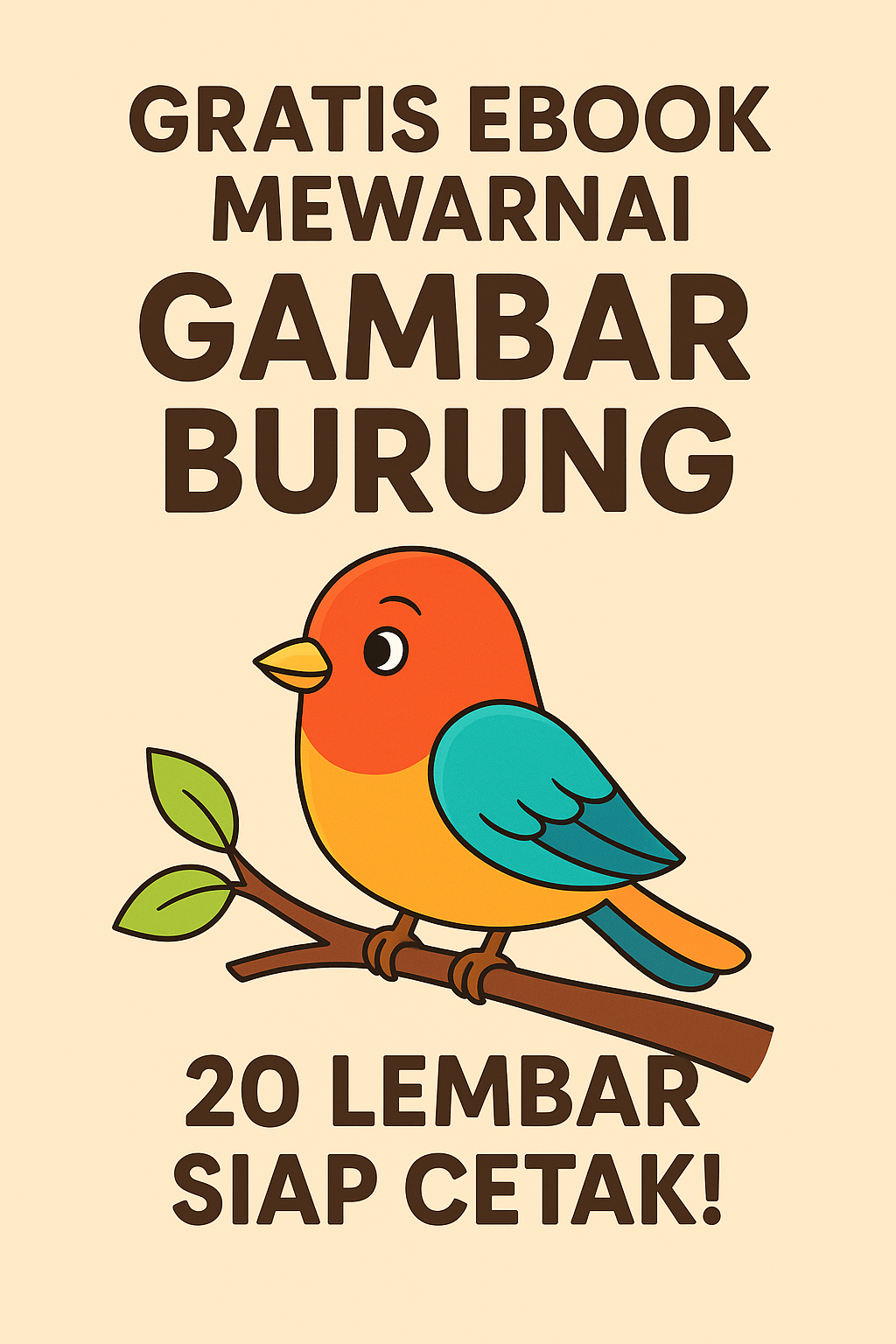 Gratis Ebook Mewarnai Gambar Burung – 20 Lembar Siap Cetak!