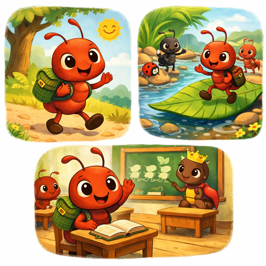 Semut Simo Pergi ke Sekolah